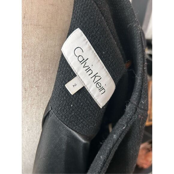 Calvin Klein size 2 black pea coat military style - Picture 3 of 4